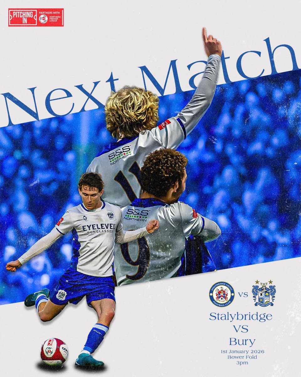 MATCH DAY ⚪️🔵

Bom dia, Shakers! 🙌 Começamos 2026 fora de casa hoje à tarde, no Bower Fold, contra o Stalybridge Celtic!

#Buryfc