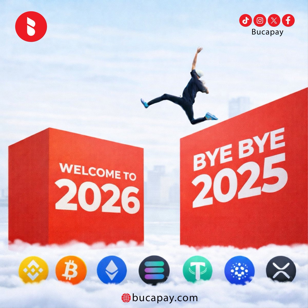Bucapay's tweet photo. 2026 is here, and so are bigger plans.

This year at Bucapay, we’re doubling down on speed, security, and reliability, so individuals and businesses can transact with confidence, every single day.

Thank you for choosing Bucapay.
Let’s build the future of payments together. 🚀 https://t.co/I3rHUNaVWB