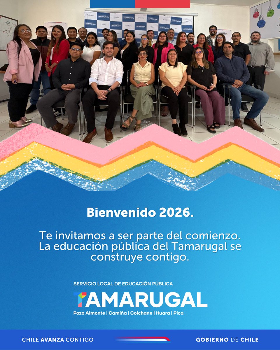 🎉 El #SLEP del #Tamarugal les desea un excelente 2026.

❤️ Juntos comenzaremos un cambio de ciclo, enfocados en el presente y futuro de los niños, niñas y jóvenes de la provincia.

#PozoAlmonte #Huara #Pica #Camiña #Colchane #Tarapacá  #NuevaEducaciónPública #2026