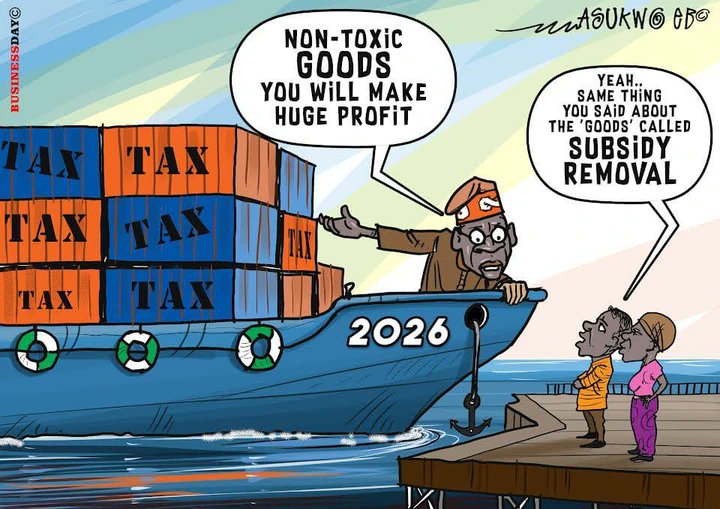 Etinise's tweet photo. @officialABAT The much anticipated 'Idan consignments' had just been docked on the Nigerian port. Congratulations, Nigerians!

The outcome of the contents of the consignments will determine whether the captain of the ship will be retained 'ballotically' in 2027 by the Nigerian electorates. https://t.co/aHz2nUTH0M