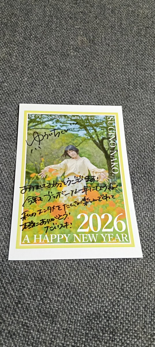 ★レア★やまとなでしこ 年賀状・ファンクラブ発足案内ペーパー2枚 今日届いた年賀状その2 なこちゃん＆みひかちゃん #すぎのなこ #キミの