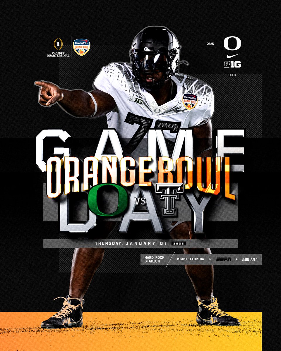 oregonfootball's tweet image. Fly together. 

It’s game day at the @OrangeBowl!

#GoDucks x @CFBPlayoff