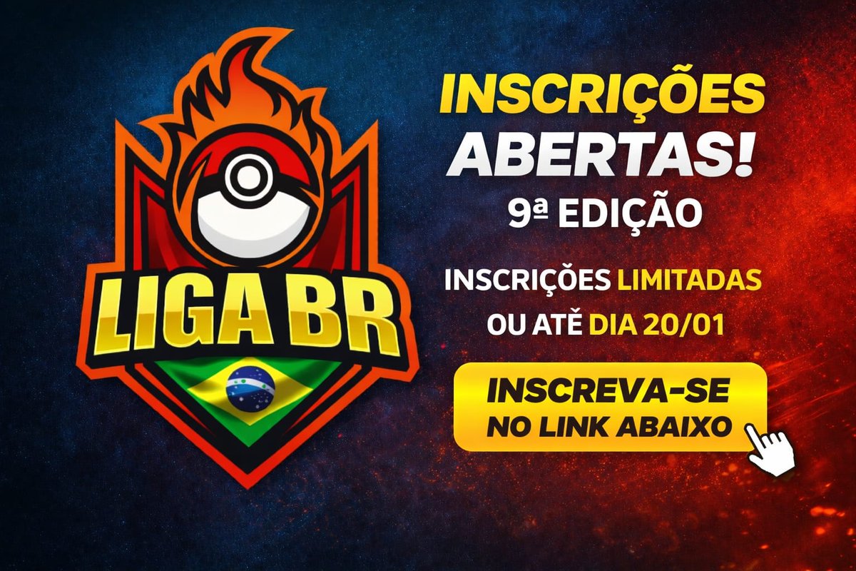 LIGABRoficial's tweet image. INSCRIÇÕES ABERTAS – 9ª EDIÇÃO 

A LIGA BR está de volta.
Nova identidade, mesmo compromisso com o competitivo brasileiro 🇧🇷
📅 Inscrições limitadas até 20/01
🎙️ Partidas ao vivo
🏆 Competição de alto nível
👉 Inscreva seu time:
linktr.ee/BRUnite

RT São bem vindos…