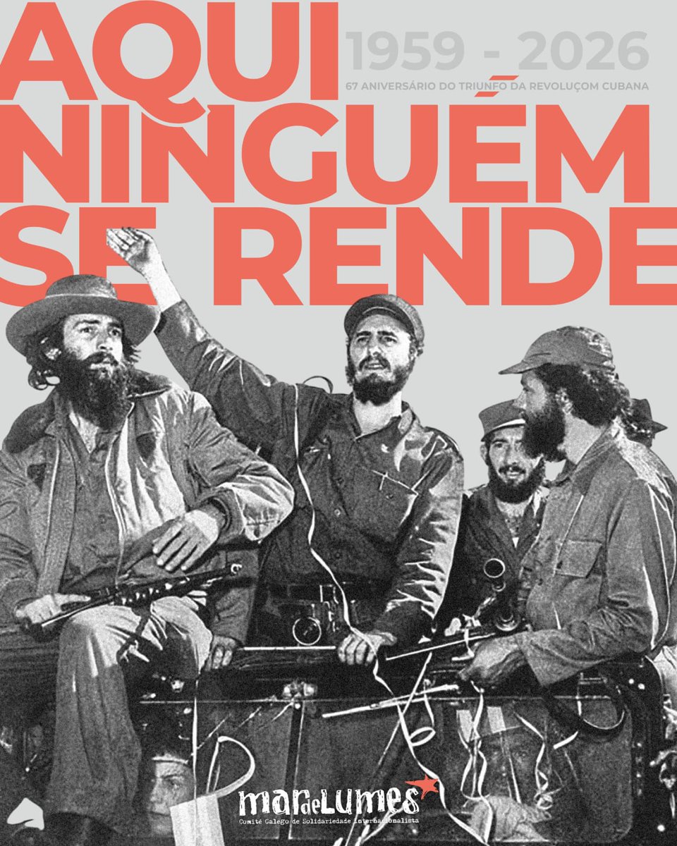 🇨🇺 1 de janeiro de 1959 todo o que semelhava impossível, tornou em possível. 67 anos de revoluçom socialista e aqui ninguém se rende. Exemplo para o mundo.
Viva Cuba Livre‼️