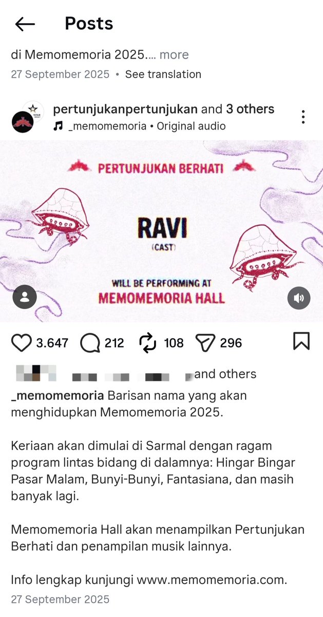 kembaranwonu's tweet image. Well, 2023 lalu di pertunjukan Sal ada pelaku pelecehan sebagai salah satu aktornya. Korban pernah speak up di twt pas film Rapsodi mau rilis krn ada si pelaku, tp Oktober kemarin Sal bikin pertunjukan yg sama dan masih ada si pelaku sebagai aktornya. (Dulu aku fans Sal 😔)