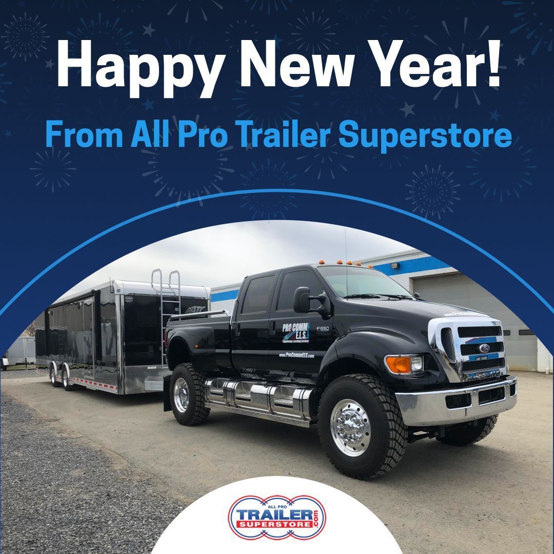 TrailerSStore's tweet image. Happy New Year from All Pro Trailer Superstore! ✨ 

Wishing you a safe, happy, and productive 2026. Let us help you with all your trailer needs this year! buff.ly/9fxYY8v 

#newyear #2026 #AllProTrailer #Trailers #NewAdverntures #Travel #Equipment