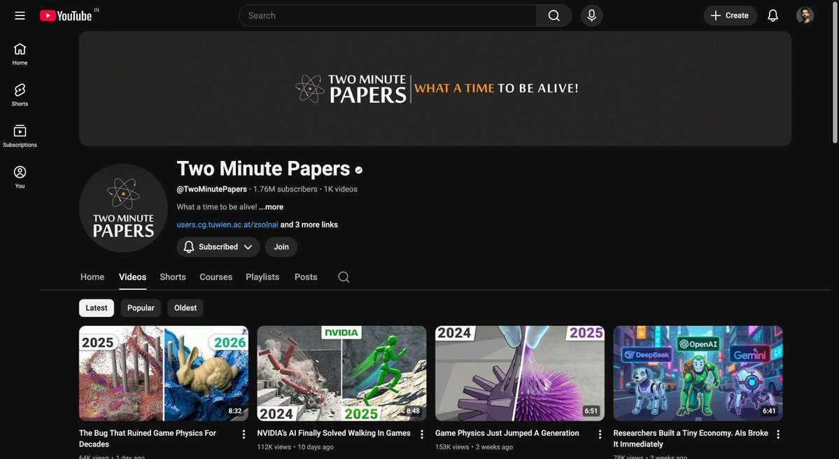 Best YouTube Channels to learn AI in 2026:

1. Cole Medin
youtube.com/@WesRoth/

2. Matthew Berman
youtube.com/@matthew_berma…

3. Tech With Tim
youtube.com/@TechWithTim/v…

4. Two Minute Papers
youtube.com/@TwoMinutePape…

5. Skill Leap AI
youtube.com/@SkillLeapAI/f…

6. AI Explained