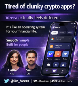 0xSeijuro's tweet photo. not gonna lie, most crypto apps still feel like experiments. clunky, confusing, or straight up stressful.

but @On_Veera hit different. it actually feels like something built for people, not just for devs or degens. like an operating system for your whole financial life. smooth, clean, and honestly kinda addictive to use.

(1/3)