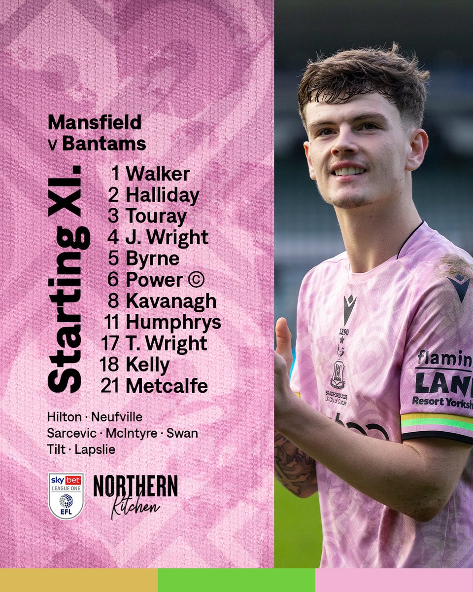 officialbantams's tweet image. Your first City side of 2026. 📋

#BCAFC | #MANvBRA | @NrthrnKitchenBD
