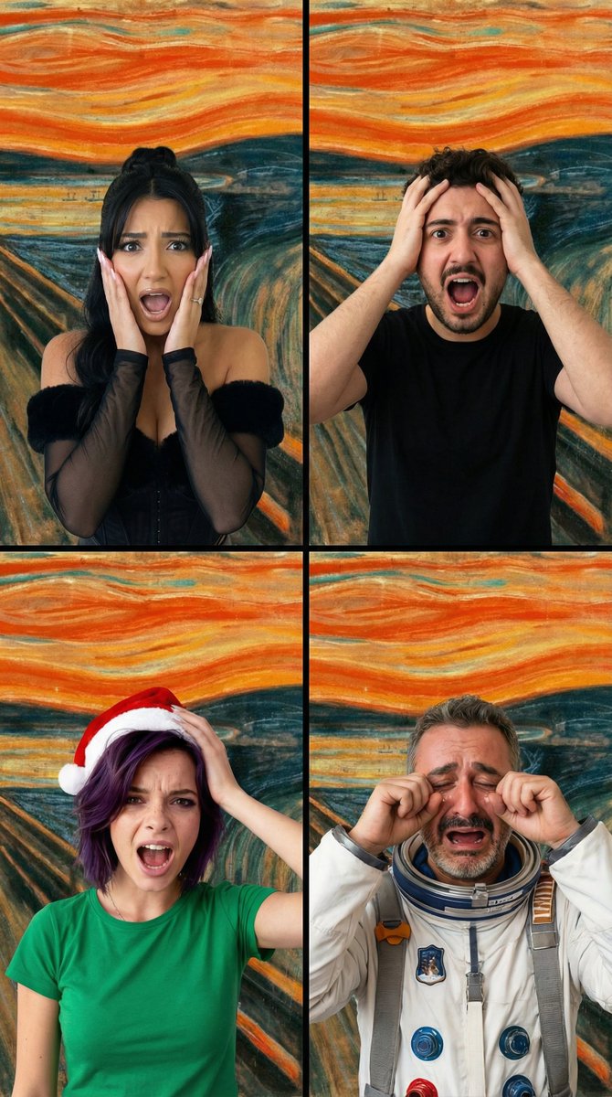 Shocked Expressions in a 90s Sitcom Meme Grid