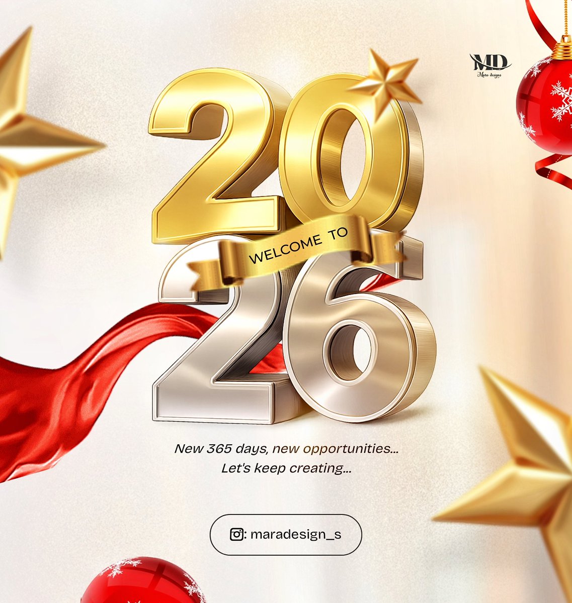 Maradesign_s's tweet photo. Greetings🙌
Welcome to 2026.

New 365 days, new opportunities...
Let's keep creating... https://t.co/5IZ5c26RHh