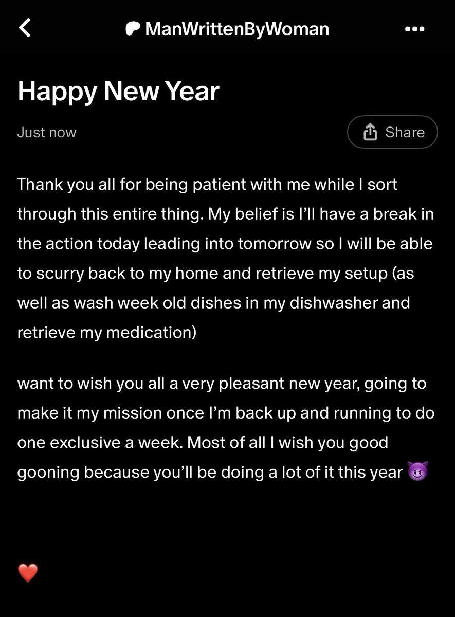 ManWritten's tweet image. An update from my Patreon