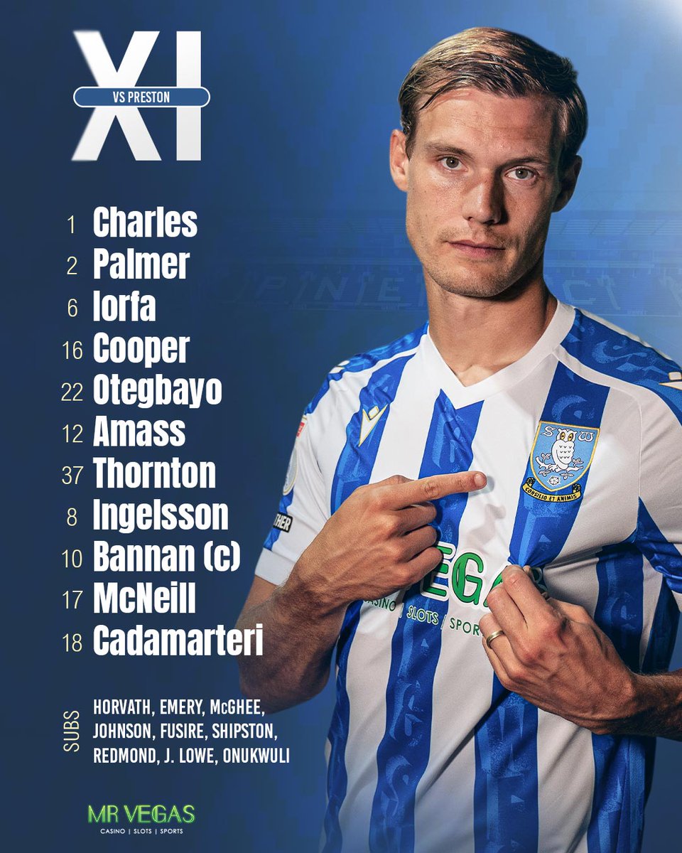 swfc's tweet photo. 🦉 Two changes for the Owls in our first line-up of 2026;

🔹 Cooper and Ingelsson start
🔹 Fusire and Redmond back in the squad

@MrVegas_Casino https://t.co/Uq3eo57wbw
