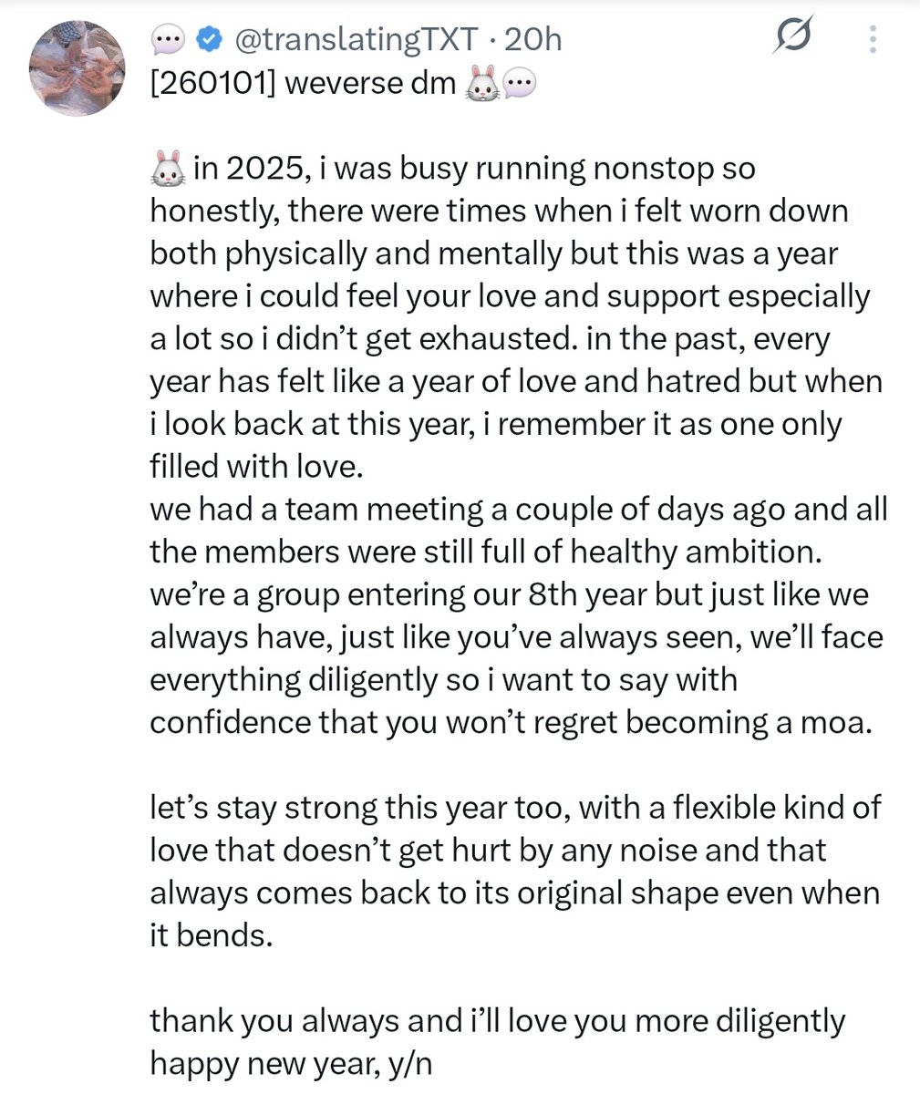 BEOMBASTlC's tweet image. MOA, let’s remind each other to always do our best to love and support TXT. They’ve given us so many good things—great music, fun content, and so much happiness. They really put their hearts into everything. Let’s give that love back and support them the way they truly deserve❤️