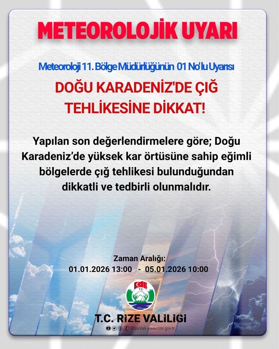 📢 Meteorolojik Uyarı ⚠️

<a href="/mgm_11_bolge/">Meteoroloji 11.Bölge</a> 
<a href="/rizeozelidare/">Rize İl Özel İdaresi</a> 
<a href="/rizebelediye/">Rize Belediyesi</a> 
<a href="/AFADRize/">AFADRize</a>
