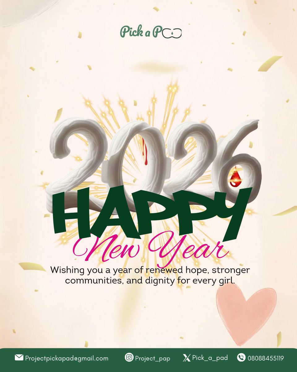 Hello 2026!🎆🎊 
Happy New Year ✨🎆 New year. Renewed hope. Same mission.

Here’s to impact, dignity, and stronger communities in the year ahead ❤️
 Let’s keep creating change.

#happynewyear #pickapad #impactforgirls #2026
