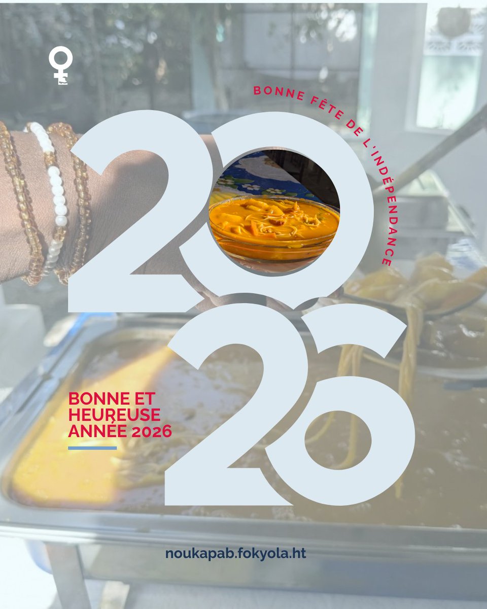 En ce début d’année 2026, nous vous adressons nos vœux les plus sincères de santé, de force et d’engagement collectif.
Ps: La soupe est meilleure lorsqu'elle se partage😉

Bonne fête de l'indépendance. 

L’équipe Nou Kapab