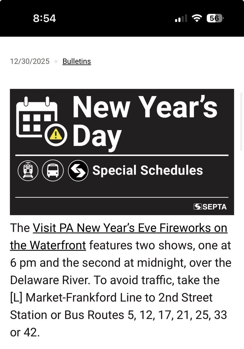 bersonjim's tweet photo. ⁦the inability of ⁦@SEPTA⁩ to run either the 21 or 42 after midnight New Year’s Eve was embarrassing. And their inability to communicate accurately on the ⁦@SEPTA⁩ app was inept. #dobetter https://t.co/Nb1THvLWgh