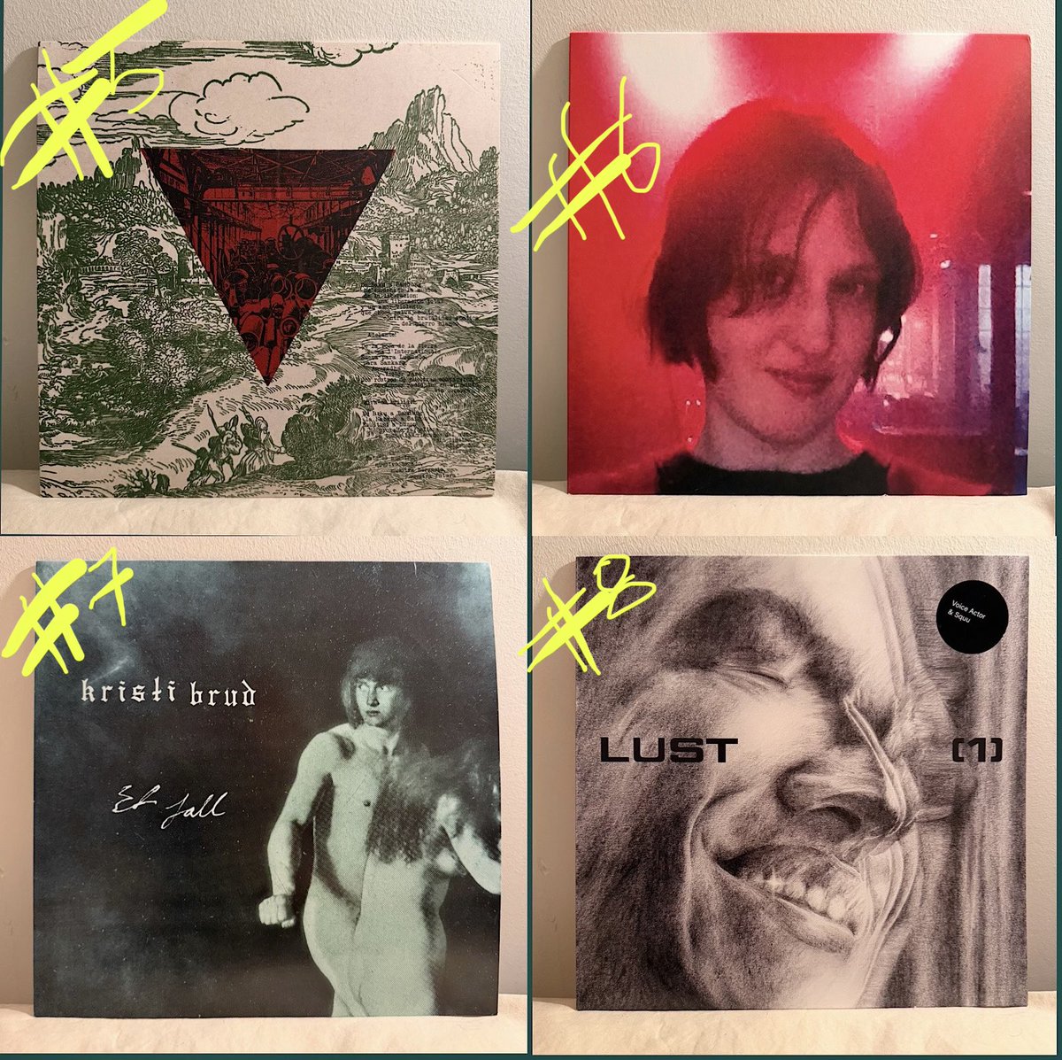 FogandLime's tweet image. 2025 top 12 LPs

 La Rat S/T
 Heir of the Cursed S/T
 Smote “Songs Free House”
 Industry “Industry”
 The Myrrors “Land Back”
 Joanne Robertson - “Blurr”
 Kristi Brud “Et Fall”
 Voice Actor/Squu - “Lust”
 Exo D/T
 DRB 001 - 4x7” box 
Billy Woods “Golliwog”
Deaf Center - “Reverie”