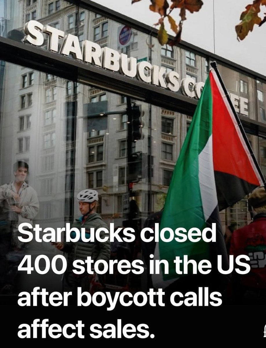 MiAldon's tweet photo. Starbucks a fermé 400 points de vente aux États-Unis du fait de la chute des ventes due au boycott !
On poursuit le boycott en soutien à la 🇵🇸 !
#BDSworks https://t.co/1vpSRg8DRu