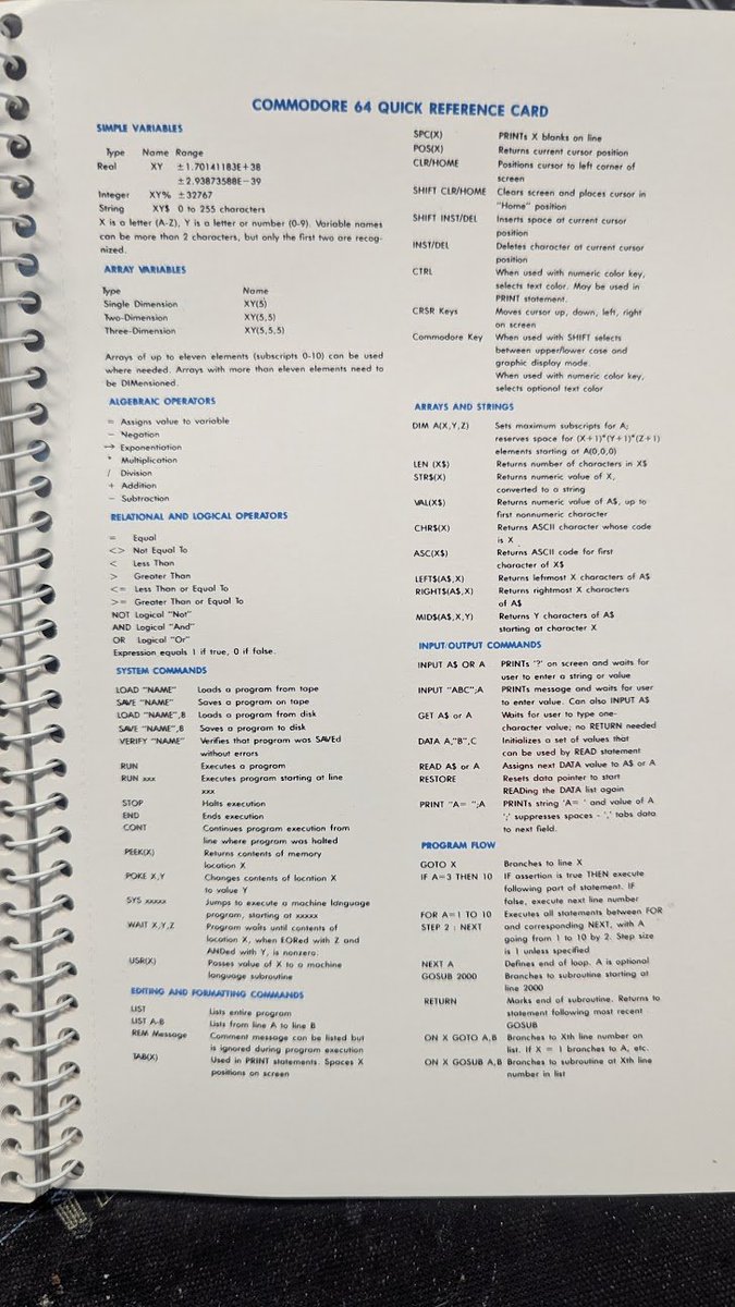 うさページ Missed opportunity in the manual No quick reference card and no