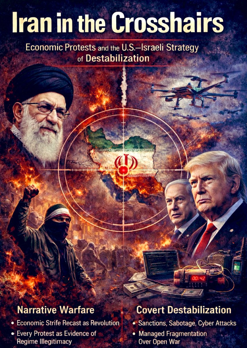 Iran in the Crosshairs: Economic Protests and the U.S.–Israeli Strategy of Destabilization

The dominant narrative in Western and Israeli media is now familiar: Iran is on the verge of collapse, its society is turning against the state, and the regime is living on borrowed time.