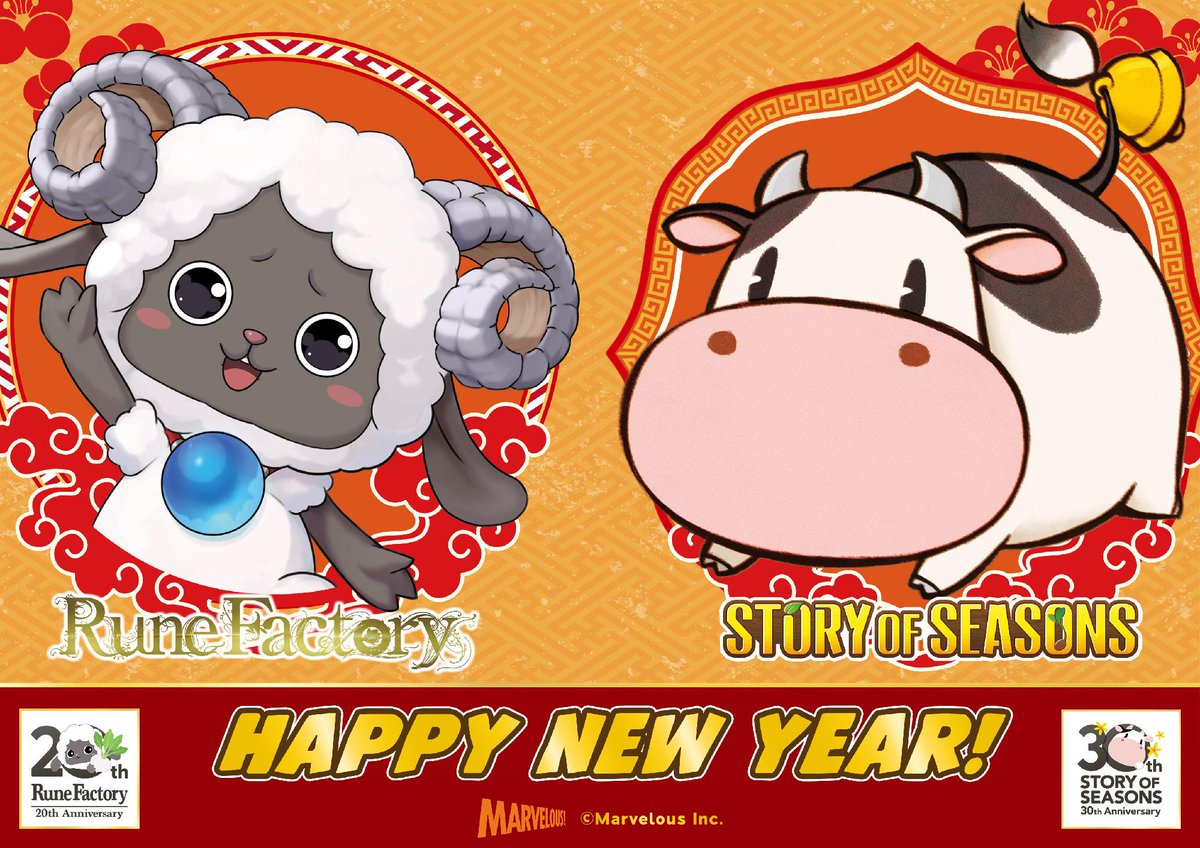 marveloususa's tweet image. Thanks for all your support in 2025.

Now that it's 2026, we’re celebrating not just the new year, but a few of our favorite franchises, too!

We look forward to commemorating the 30th Anniversary of STORY OF SEASONS and 20th Anniversary of Rune Factory with you later this year!