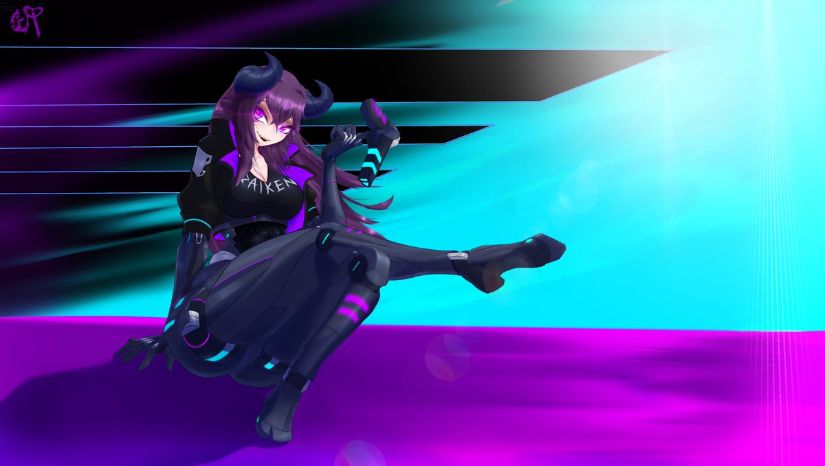 Thank you for commissioning me Raiken! 💜💙 #VGenComm #illustration #art #AnimeStyle
