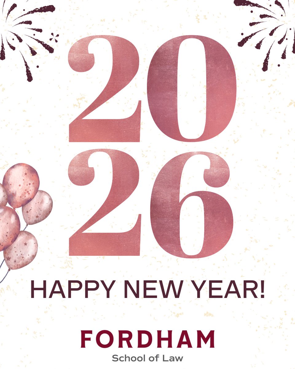 Happy New Year from the Office of JD Admissions! We look forward to all that's ahead in 2026! #FordhamLaw #LawSchoolAdmissions #NYC #LawSchool #JDAdmissions