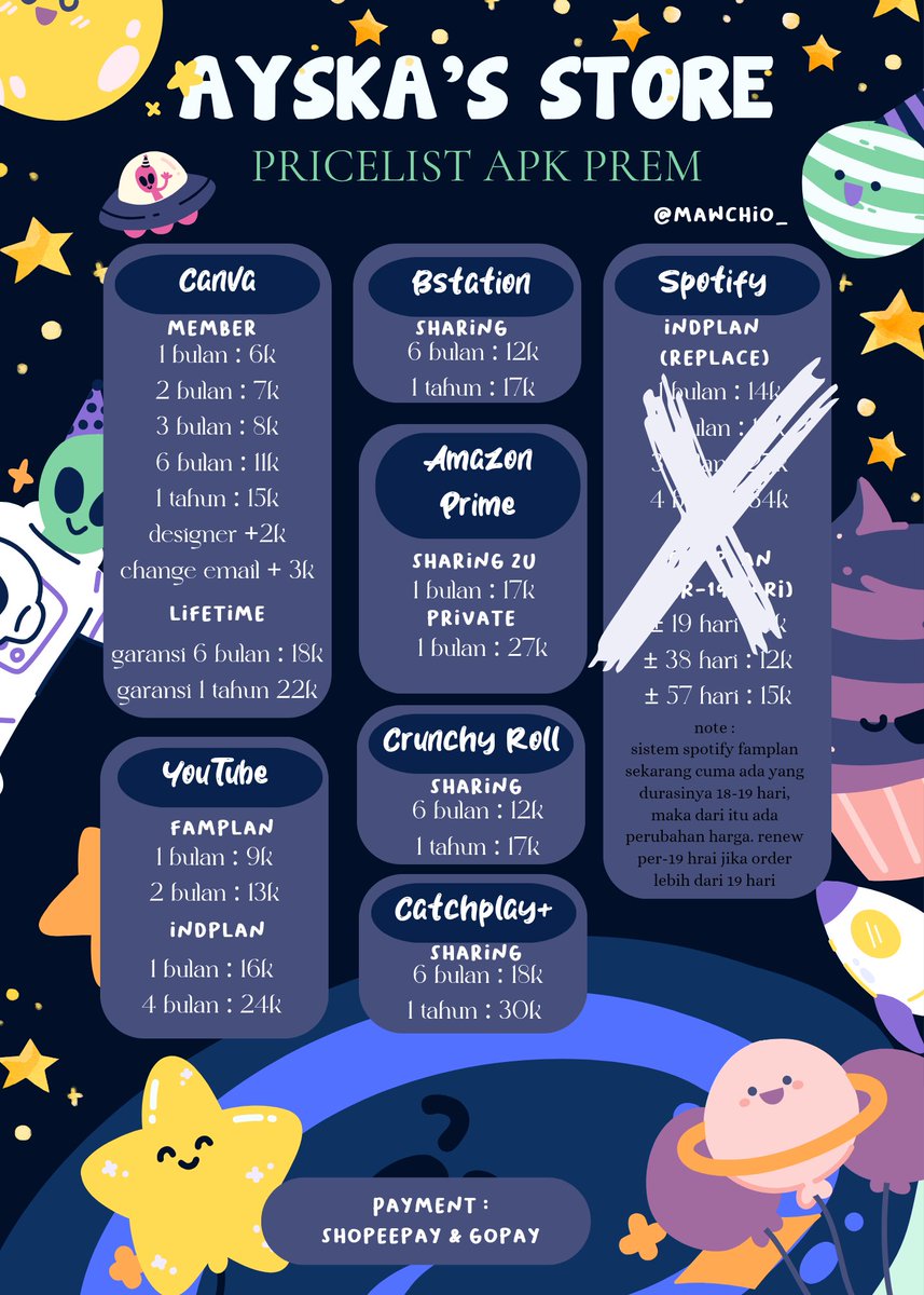 mawchio_'s tweet photo. wtb wts netflix spotify wetv viu iqyi hbgo canva dll. mari mampir kaa, dijamin murah polll😆 

Note : Netflix not ready

💭 — https://t.co/cQJv3l8gVK
💰 — shopeepay &amp; gopay
#zonauang https://t.co/WmaWQQ8tz8