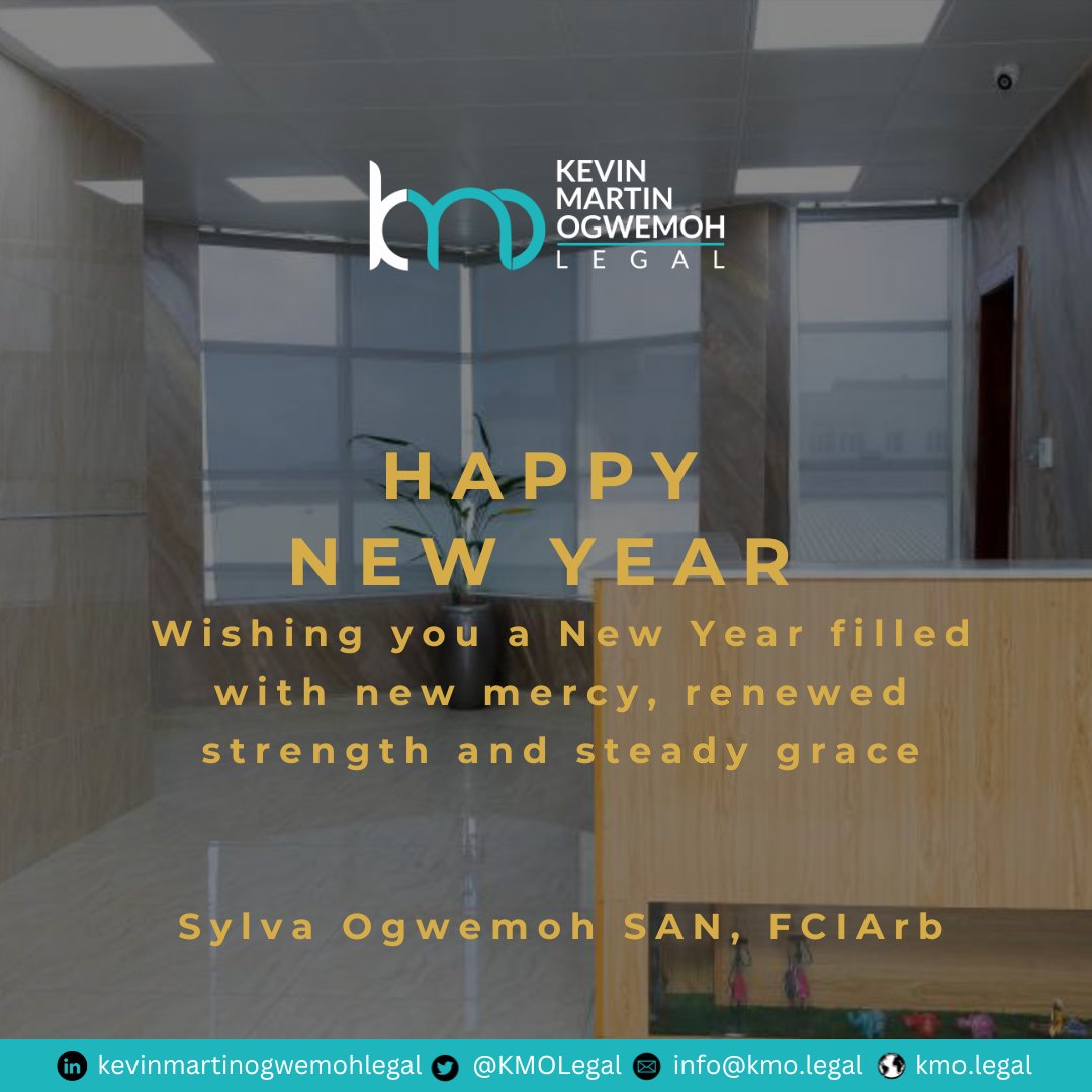 KMOLegal's tweet photo. HAPPY NEW YEAR 
Wishing you a New Year filled with new mercy, renewed strength and steady grace

#newyear2026
#kmolegal https://t.co/L6LXKpvWaL