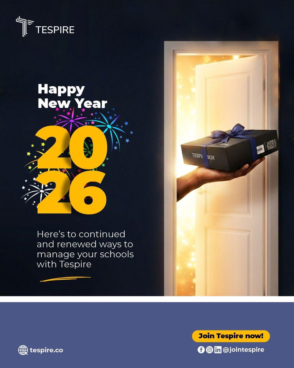 Happy New Year.. from all of is at Tespire

#HappyNewYear2026 #tespire #EdTech