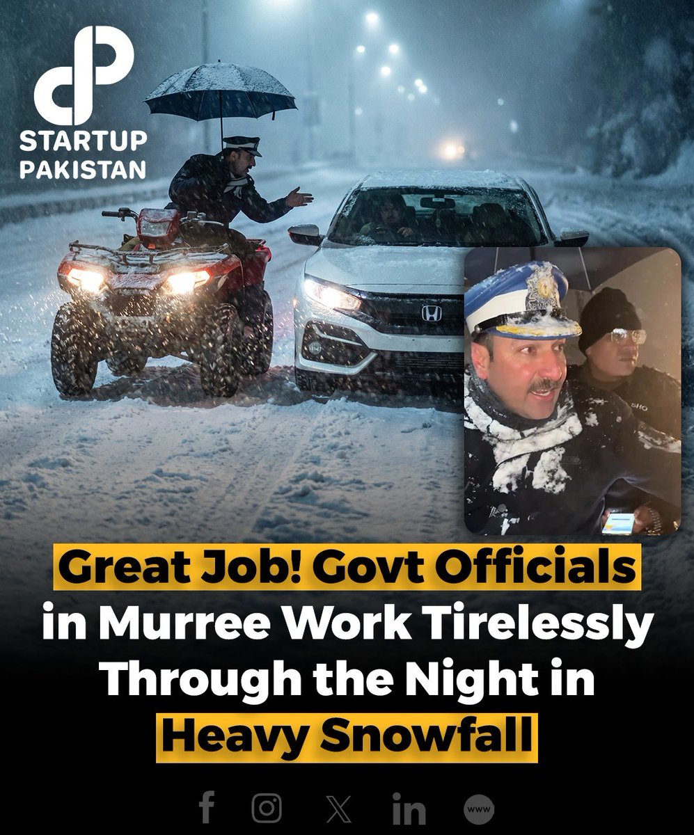 PakStartup's tweet image. Great Job! Govt Officials in Murree Work Tirelessly Through the Night in Heavy Snowfall

#Govt #murree #work #night #heavysnowfall