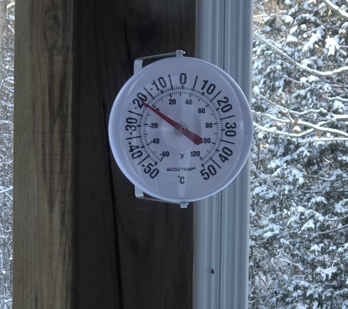 Taken at 9am today  …..
There will definitely be zero icy plunges into freezing lakes or any naked snow angels in the back yard to start 2026 ……I know you’re all disappointed .
Happy new year everyone  😁😁