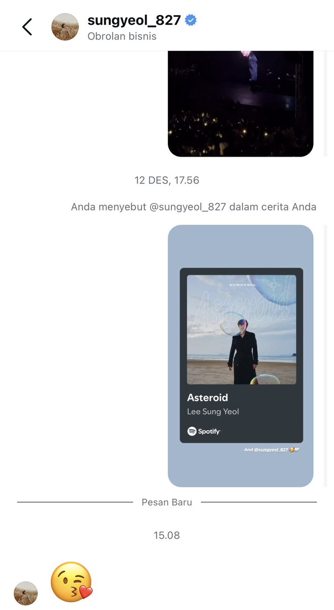 Bangun tidur siang, cek dm. Kaget woii, ada chat dari sungyeol 🥹 mimpi apa 🥹2026, be gorgeous 🤍