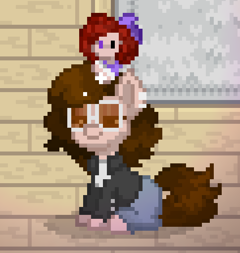 aplesinka's tweet photo. Just for fun I made Amanda Hufford in ponytown with shmall Ragatha on their head https://t.co/pBgHuwh6ri