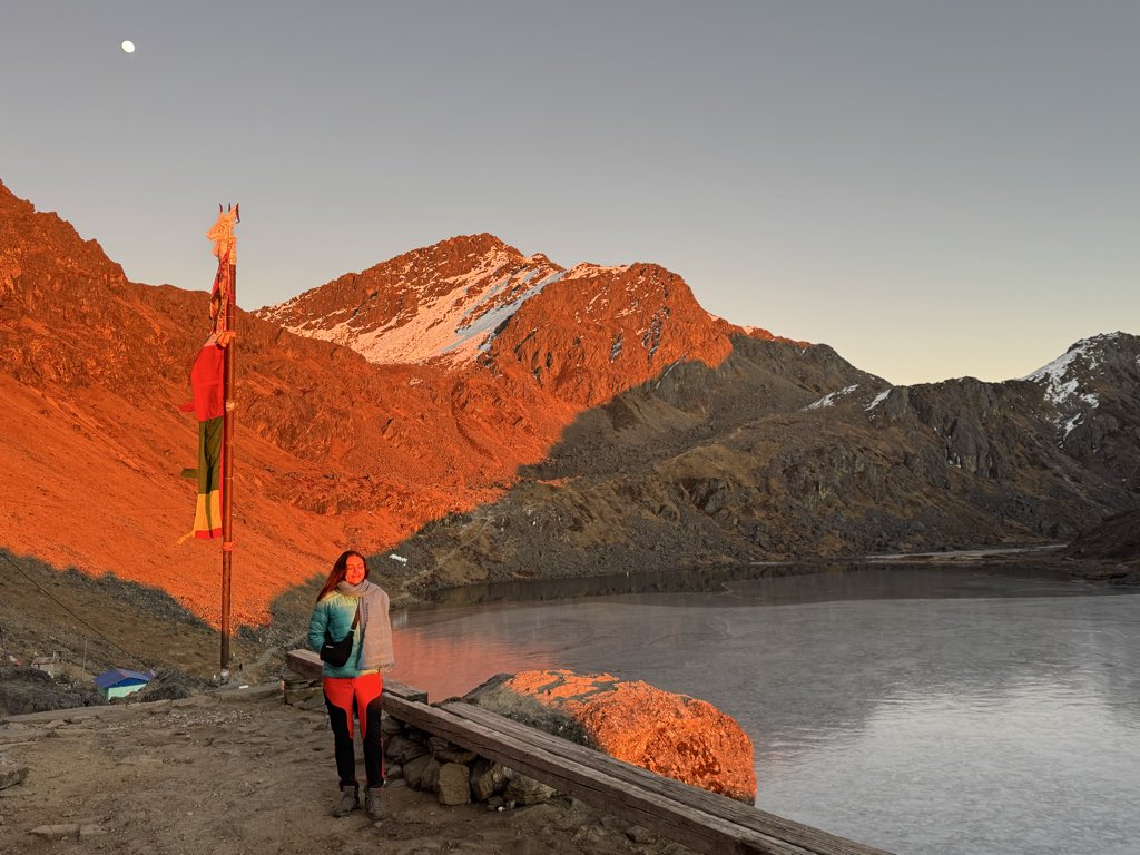 KafleShristi's tweet photo. Hello from 4380m 💙

Entering into New Year with lake &amp; mountain vibes #HappyNewYear2026 https://t.co/yf9oSSFj2R