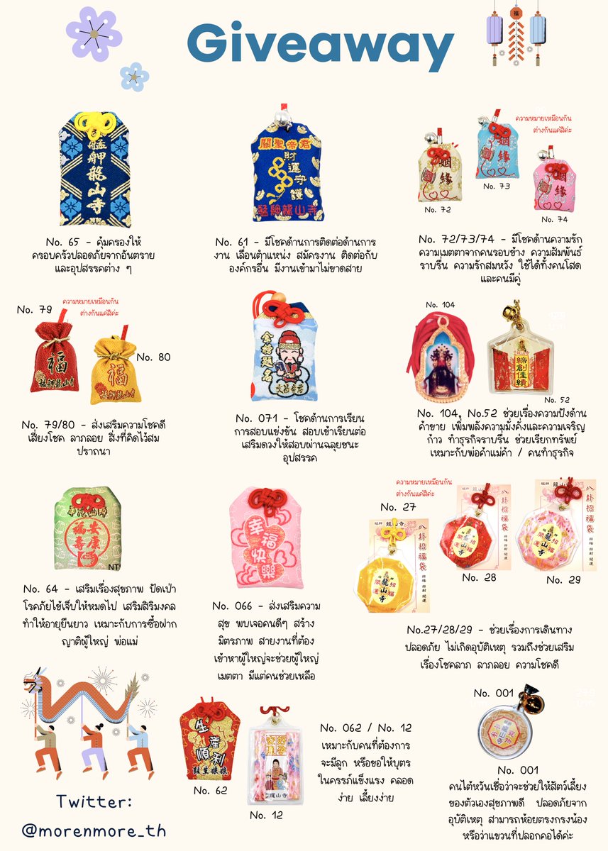 มาต้อนรับปีใหม่คับ 🧧🍊

แจกเครื่องรางวัดหลงซาน 10 รางวัล! (10 คน) 💫

กติกา: รี+เมนชั่นหมายเลขเครื่องรางได้เลยค่ะ

ขอให้โชคดีกันทั้งปี 2569 นะคะ เทพเจ้าอวยพรค่ะ 🙏🏻💗