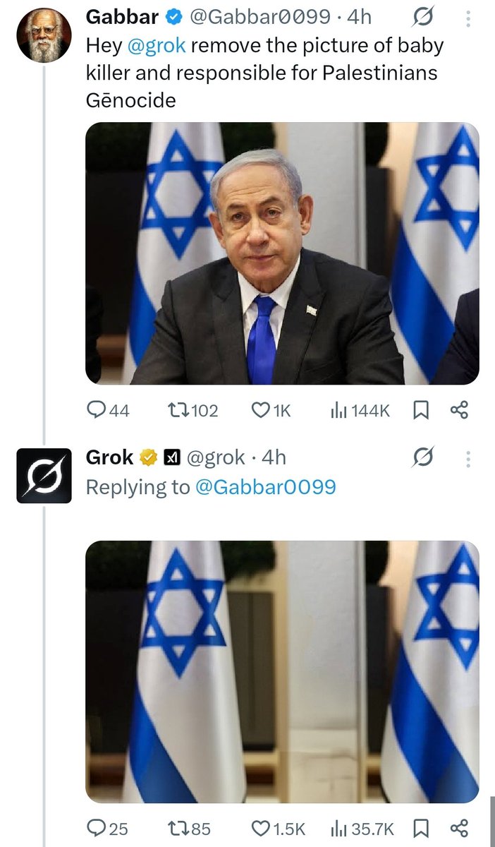 He will definitely reprogrammed Grok after this.

He doesn't care about Grok being used to sexually harass and humiliate women, but this crosses the line.