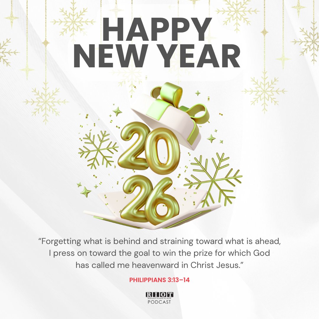 🎉✨𝗛𝗮𝗽𝗽𝘆 𝗡𝗲𝘄 𝗬𝗲𝗮𝗿 𝗳𝗿𝗼𝗺 𝘆𝗼𝘂𝗿 𝗥𝗜𝗢𝗧 𝗣𝗼𝗱𝗰𝗮𝘀𝘁 𝗙𝗮𝗺𝗶𝗹𝘆!✨🎉
 
As a new year begins, choose to forget what’s behind and press forward toward God’s purpose.

Here’s to growth, grace, and God’s guidance in the year ahead.
 
#NewYearBlessings