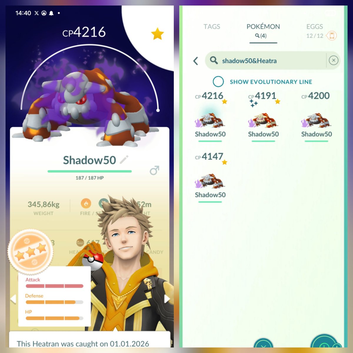 jenssen_lise's tweet photo. Maxed out my fourth shadow Heatran. Still didn't get anything better than 93%. Can I please have better luck with Blacephalon 😅🥲🥲 #pokemongo #pogo #shadows #fireteam https://t.co/zTVxvPR67o