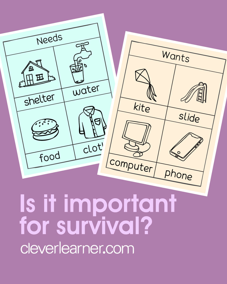 CleverLearner's tweet photo. Wants and needs? #learning #parenting #preschool #kindergarten https://t.co/8i3PDxMeeJ https://t.co/1T9m9k7iiv