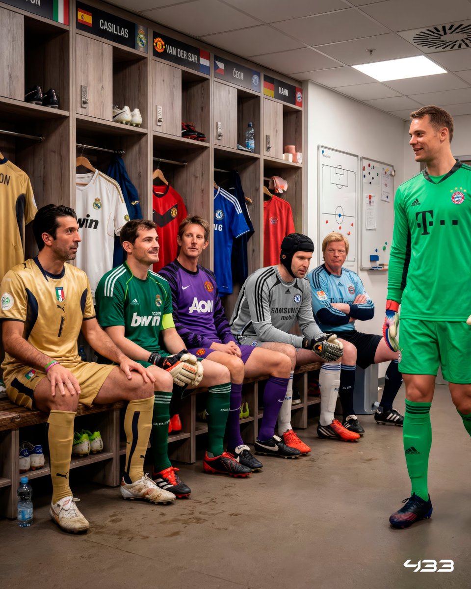 433's tweet image. Who needs to stand up so Neuer can sit? 🪑🤔