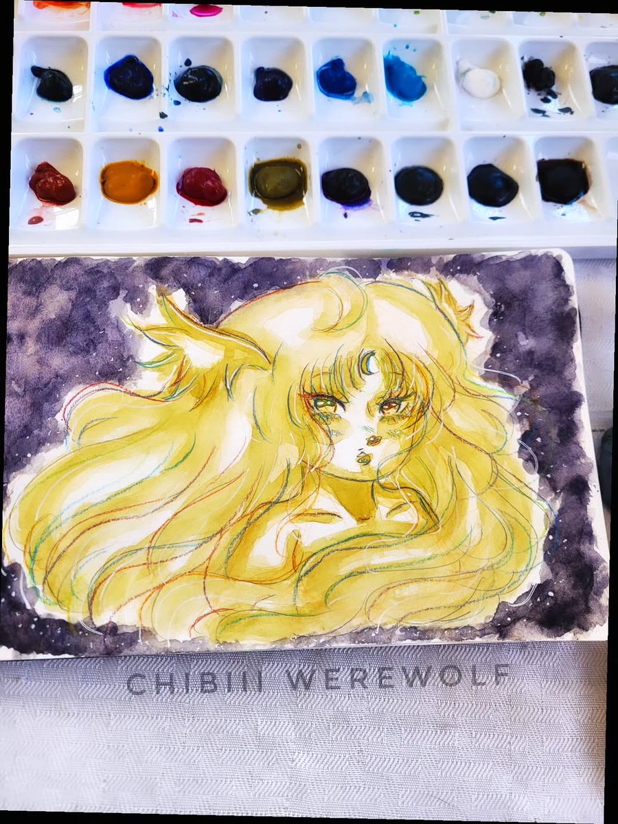 ChibiiiWerewolf's tweet photo. Happy New Year! 💛 

#watercolor #illustration #artmoots https://t.co/j0GAOMocHn