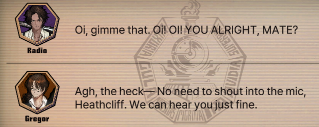 sunshiningcurse's tweet photo. It's cute that Heathcliff instantly moved to take the radio just to ask if everyone was alright. Lovely fellow who cares about his friends https://t.co/oK0QpafBeh