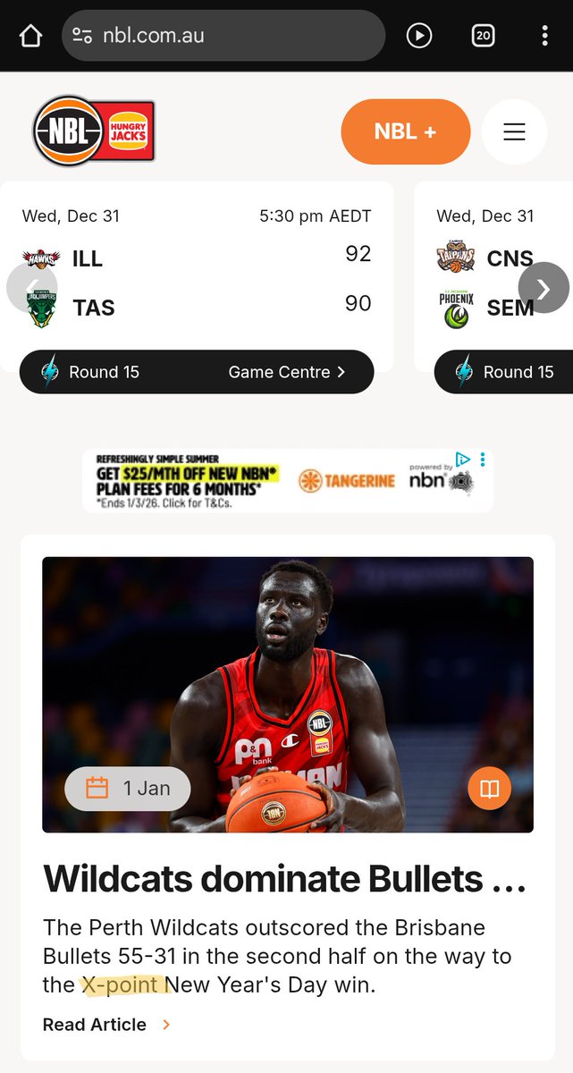 NBL website error drinking game.

Aaaaaand: DRINK! 🍺

We couldn't even get a day into 2026. 🤦‍♂️

#NBL26