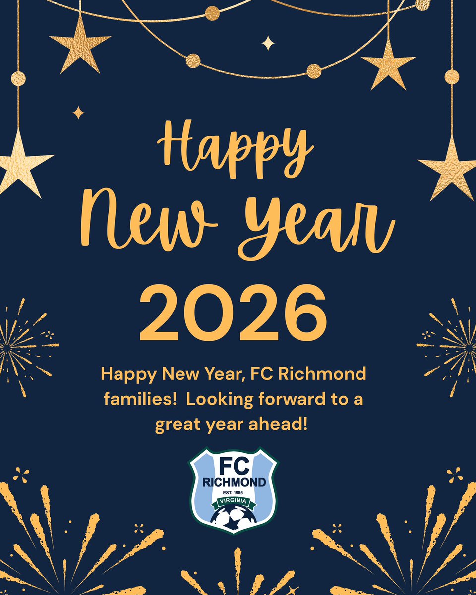 Happy New Year to our FC Richmond families! 🎉💙
Thank you for being part of our community—we look forward to another strong year together on and off the field.