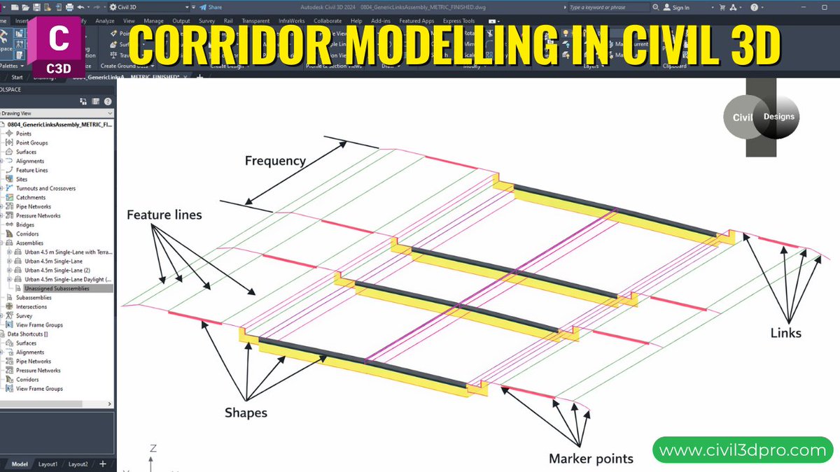 civil3dpro's tweet image. See first comment for video link

Chapter-9 covers a clear introduction to Corridor Modelling in AutoCAD Civil 3D.

💬 Need help on your project? Drop your questions anytime!

#Civil3D #CorridorModeling #AutoCADCivil3D #civil3dpro #civildesigns #naveedsharafat