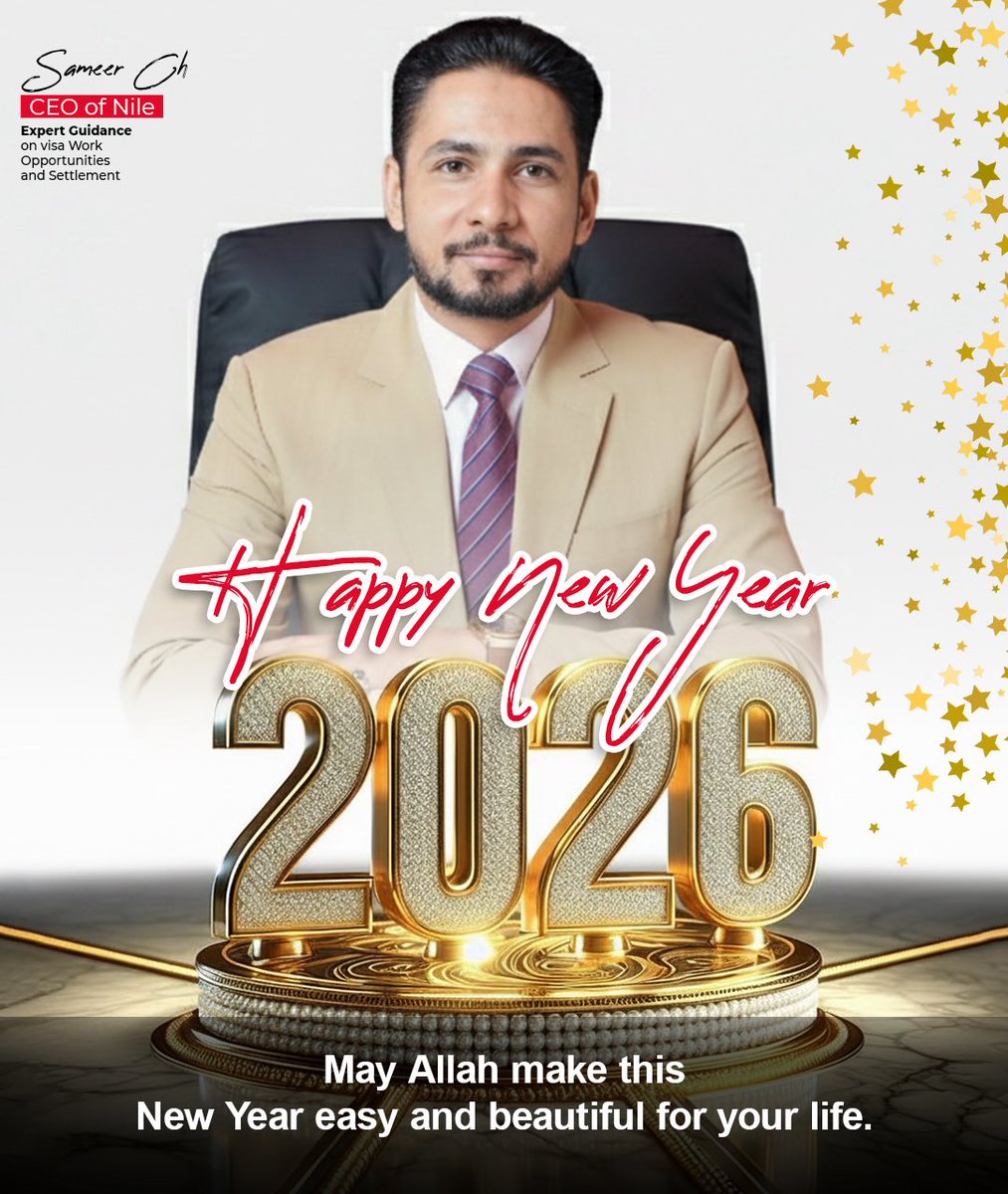 SameerCh526's tweet photo. As we step into 2026, let’s commit to progress, unity, and serving our community with dedication. Wishing everyone a Happy New Year filled with hope and opportunity! https://t.co/gL5LBPhyuQ