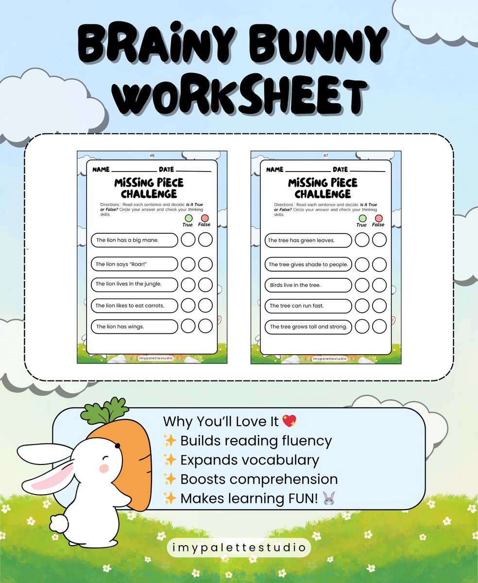 imypalettex's tweet photo. 🐇Designed to boost comprehension without pressure Grades K–3✨

DOWNLOAD YOUR COPY ON TPT
🔗 https://t.co/iX5MfCz9ll

#TPT #imypalettestudio #lowstresslearning #readingcomprehension #K3classroom #teacherfavorite #printablelearning https://t.co/OCQhu4HYrg